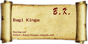 Bagi Kinga névjegykártya